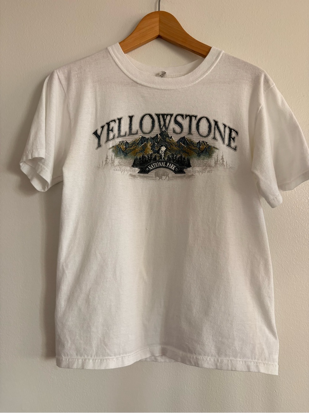 Vintage Yellowstone White Graphic Tee